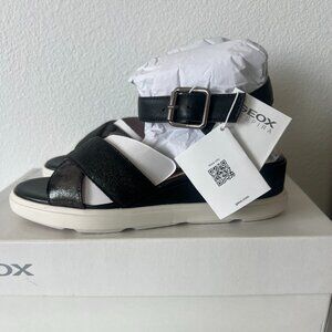 GEOX Size 6 Women’s Black Open Toe Sandals